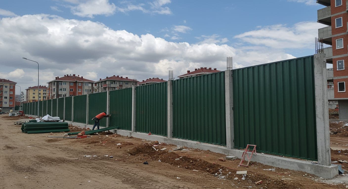 Etimesgut Ankara'da yeni konut sitesi çevresinde panel çit güvenlik sistemi montajı