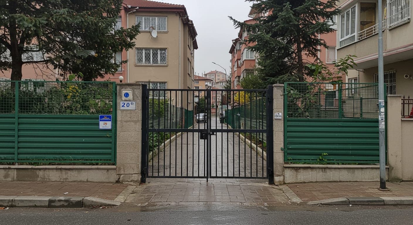 Keçiören Ankara apartman sitesinde panel çit ve ferforje kapı güvenlik sistemi